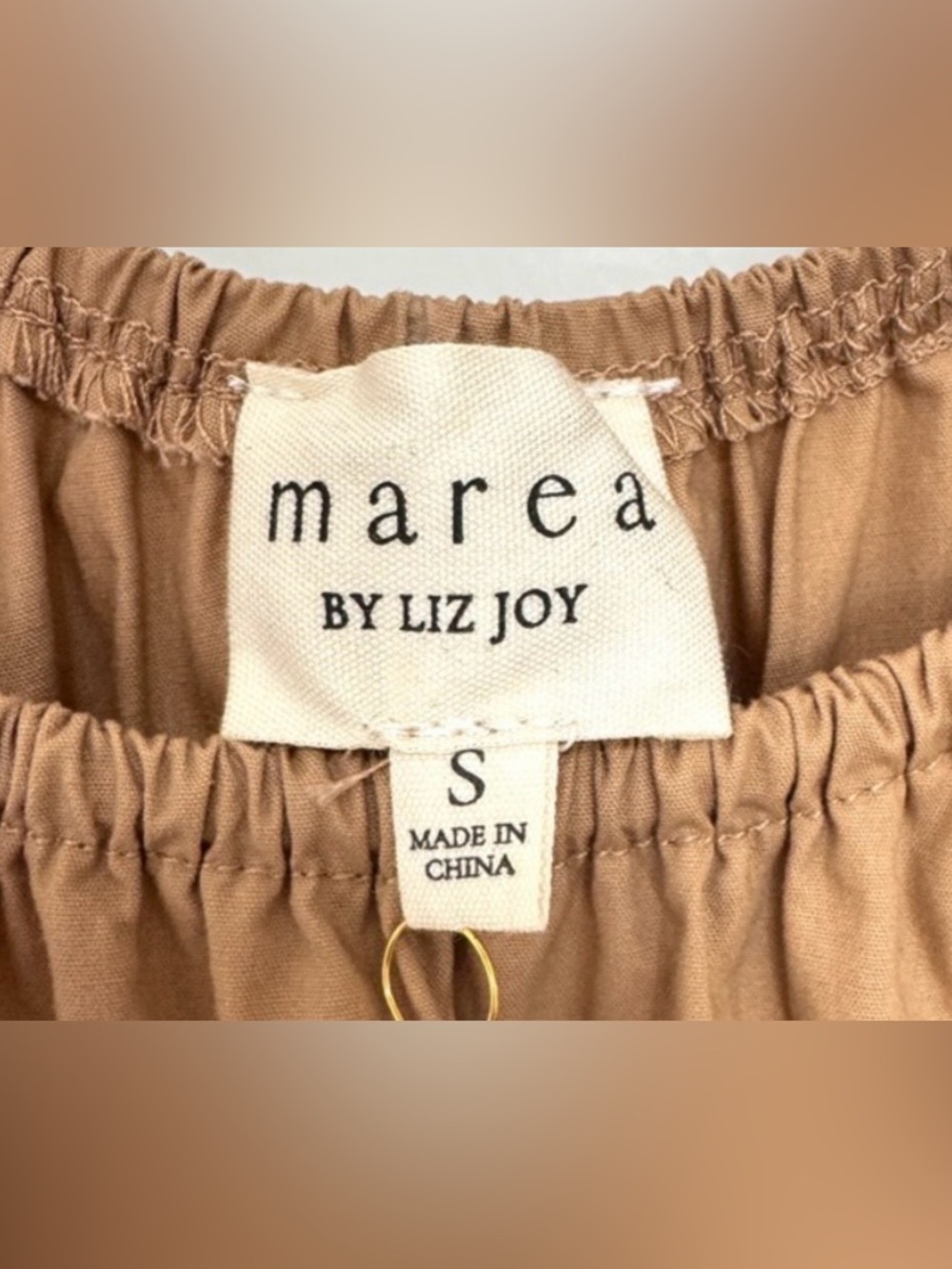 Marea by Liz Joy Jane in Camel Solid Cotton Midi Dress Small $268 Worn Once EUC - Picture 5 of 10